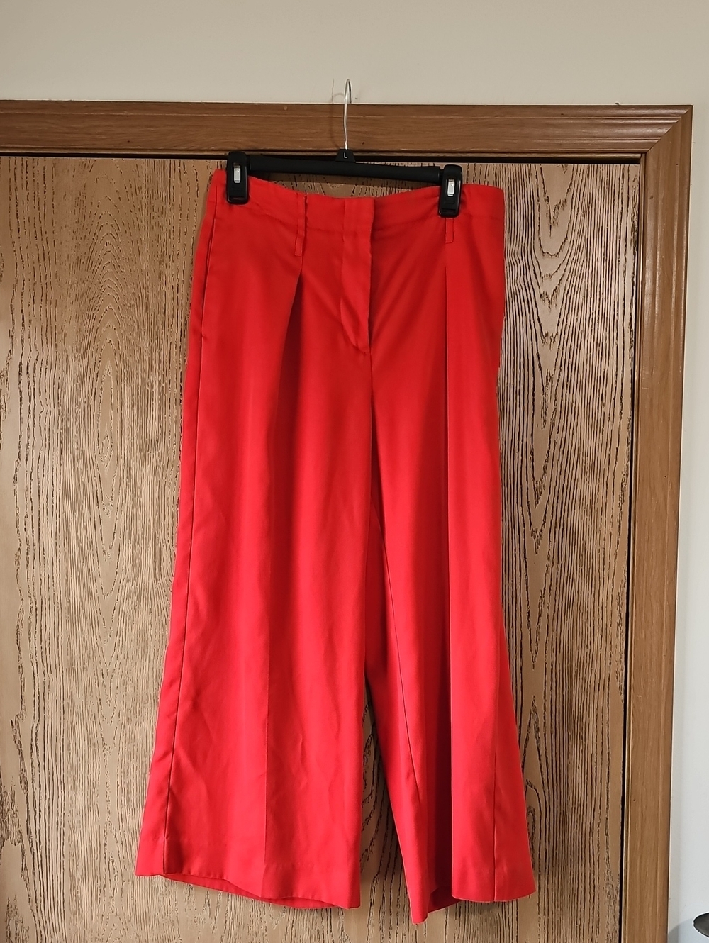 Nine West Red Wide-Leg Trousers Cropped